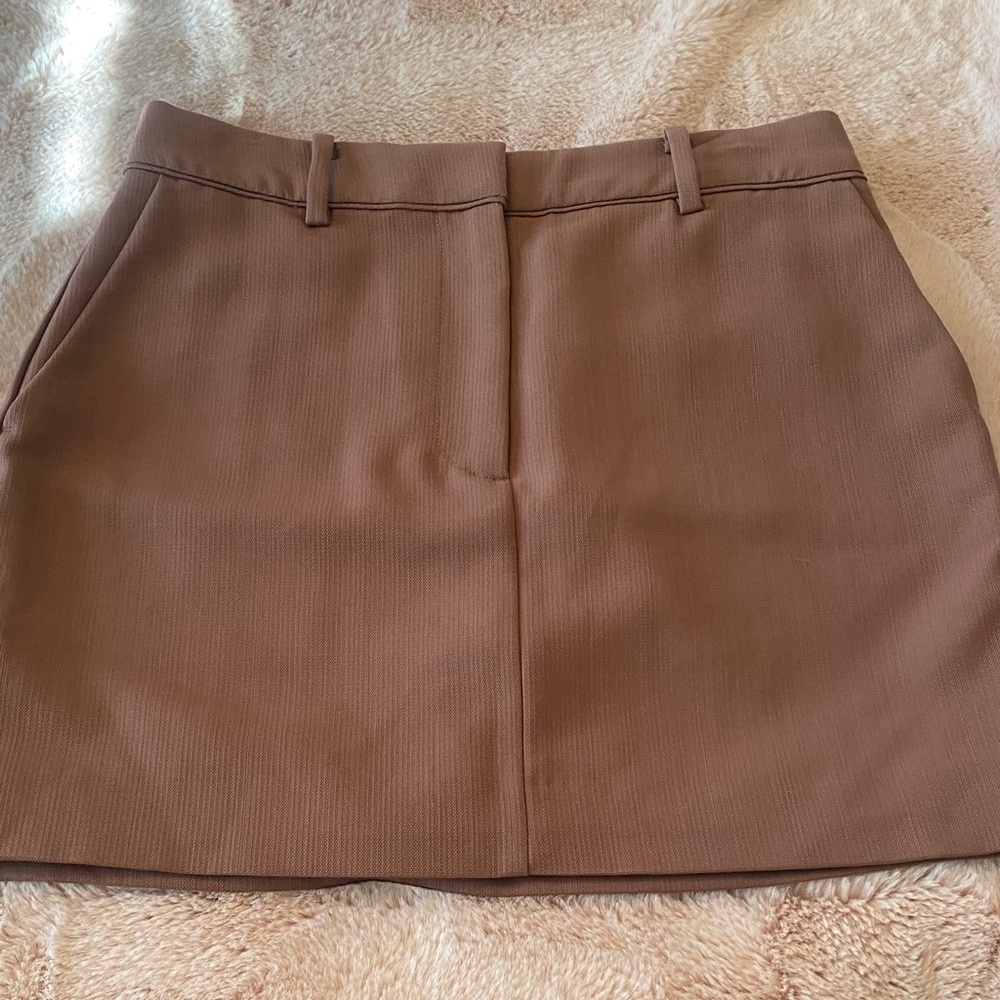 Witchery Chocolate Brown Tailored Mini Skirt